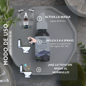 6.	popidu aromatizantes para la taza del baño aromas elegantes y frescos spray para antes de hacer popo que elimina el mal olor y aromatizante. Aromatizante lavanda